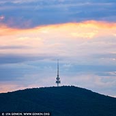 australia stock photography | Sunset over Black Mountain and Telstra Tower, Canberra, ACT, Australia. Vivid Sunset over the Black Mountain and Telstra Tower at Sunset in Canberra, ACT, Australia.