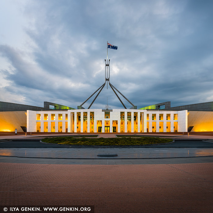 australia stock photography | Parliament House at Sunset, Capital Hill, Canberra, ACT, Australia, Image ID AU-ACT-CANBERRA-0013