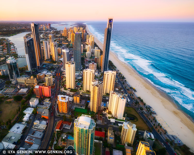 australia stock photography | Surfer's Paradise at Sunset, Q1, Surfer's Paradise, Gold Coast, Queensland (QLD), Australia, Image ID AU-GOLD-COAST-SURFERS-PARADISE-0001