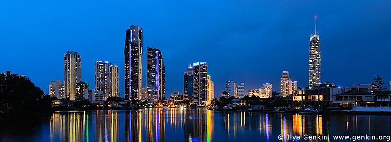 gold coast australia surfers paradise. Surfer#39;s Paradise after Sunset