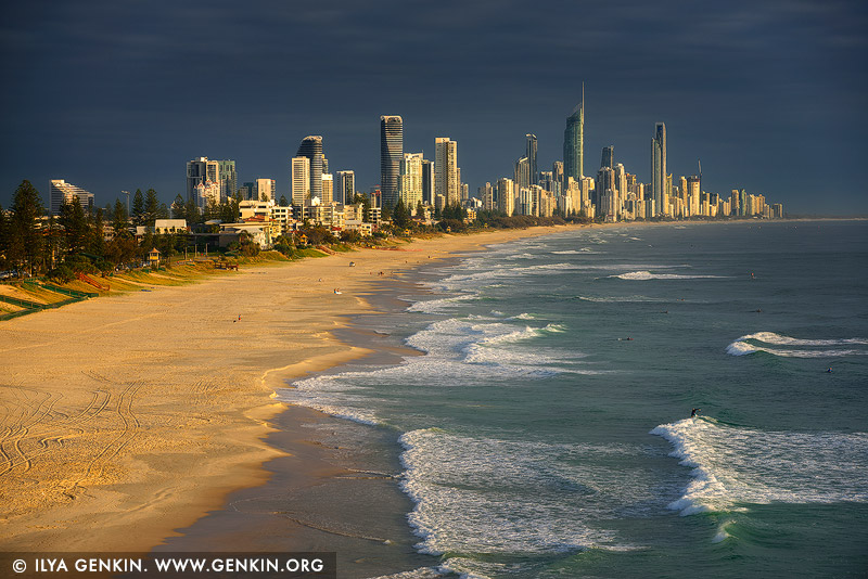 Dramatic Sunrise at Surfers Paradise, Gold Coast, Queensland, Australia