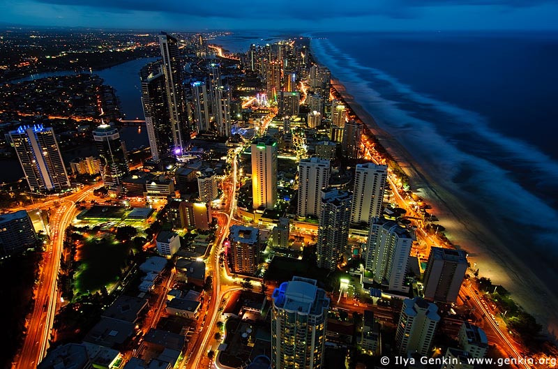 australia stock photography | Surfer's Paradise after Sunset, Q1, Surfer's Paradise, Gold Coast, Queensland (QLD), Australia, Image ID AU-GOLD-COAST-SURFERS-PARADISE-0015