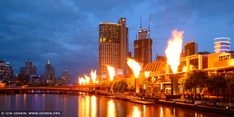 australia stock photography | Fire Show at Crown Casino, South Bank, Melbourne, VIC, Australia, Image ID AU-MELBOURNE-0003