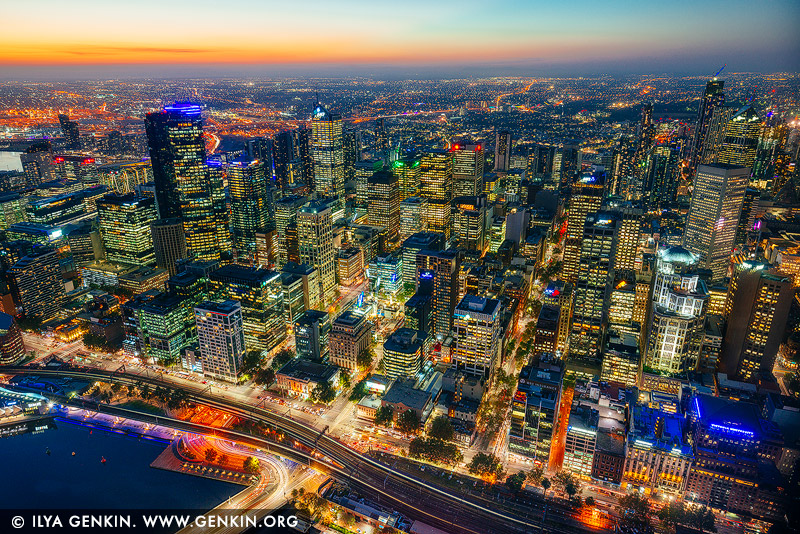 australia stock photography | Melbourne City at Night from Eureka Tower, Melbourne, Victoria, Australia, Image ID AU-MELBOURNE-0036