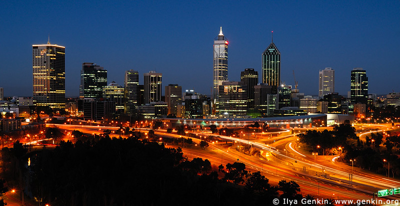 australia stock photography | Perth Downtown, View from Kings Park, Perth, WA, Australia, Image ID AUPE0001