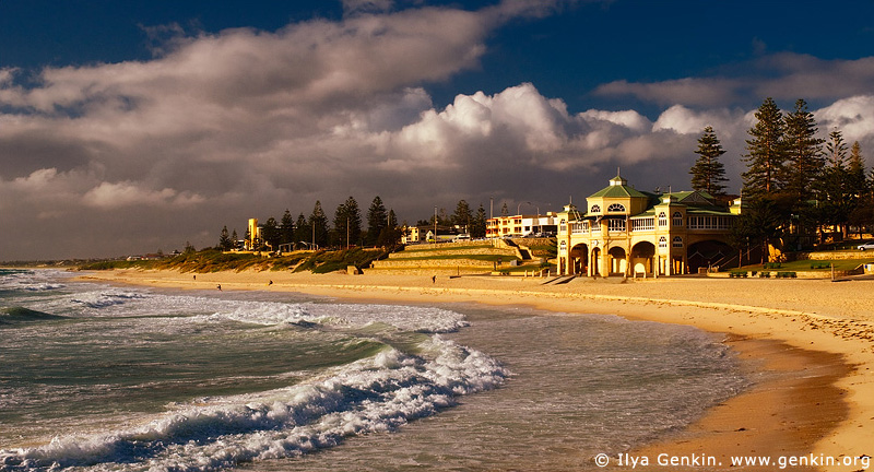 australia stock photography | The Indiana Teahouse at Sunset, Cottesloe Beach, Perth, WA, Australia, Image ID AUPE0008