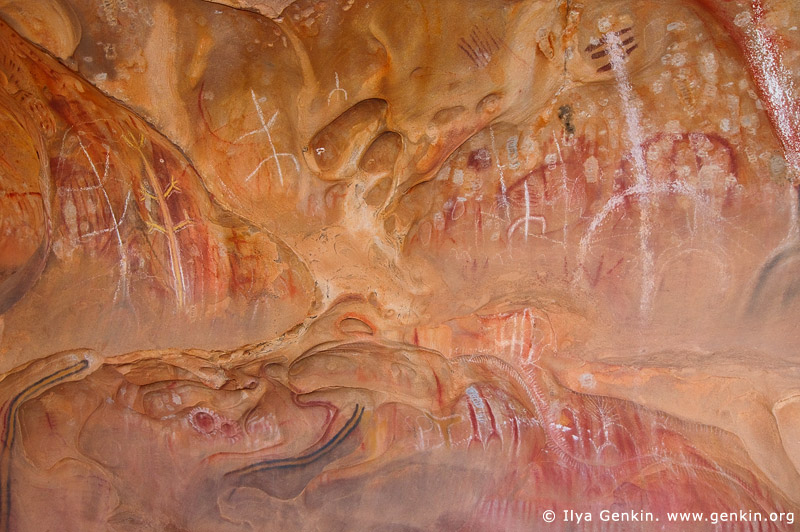 australia stock photography | Aboriginal Paintings at Arkaroo Rock, Wilpena Pound, Flinders Ranges, South Australia (SA), Australia, Image ID AU-ARKAROO-ROCK-0001
