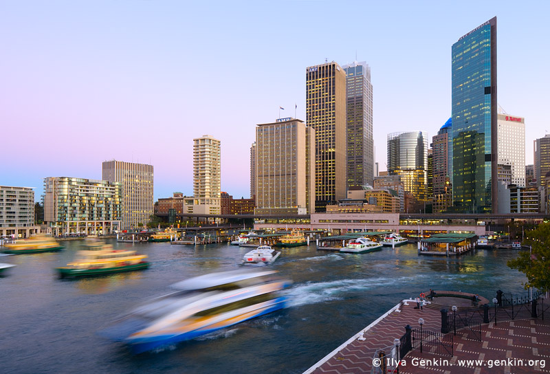 australia stock photography | Circular Quay and Sydney City at Twilight, Sydney, New South Wales (NSW), Australia., Image ID AU-SYDNEY-CIRCULAR-QUAY-0001