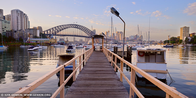 australia stock photography | Lavender Bay Wharf at Sunrise, McMahons Point, Sydney, NSW, Australia, Image ID AU-SYDNEY-0024