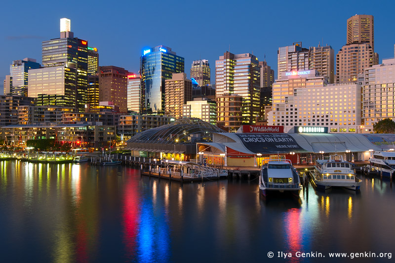 australia stock photography | Darling Harbour at Twilight, Sydney, New South Wales, Australia, Image ID AU-SYDNEY-DARLING-HARBOUR-0001