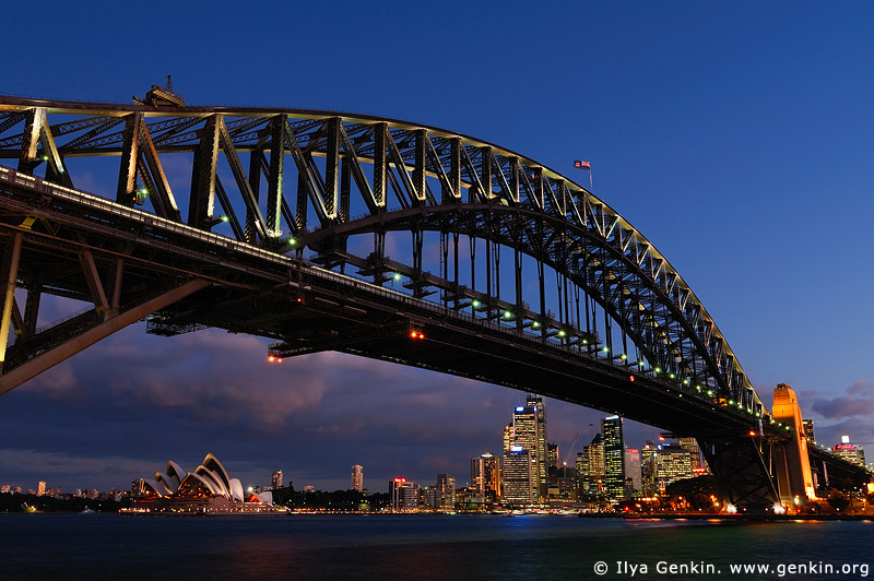 australia stock photography | Harbour Bridge at Sunset from Luna Park, Sydney, New South Wales, Australia, Image ID AU-SYDNEY-HARBOUR-BRIDGE-0008