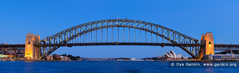 australia stock photography | Sydney Harbour Bridge and Opera House after Sunset, A View from Blues Point Reserve, Sydney, New South Wales (NSW), Australia, Image ID AU-SYDNEY-HARBOUR-BRIDGE-0020