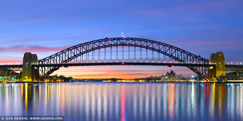 australia stock photography | Sydney Harbour Bridge before Sunrise, A View from Blues Point Reserve, Sydney, New South Wales (NSW), Australia, Image ID AU-SYDNEY-HARBOUR-BRIDGE-0038