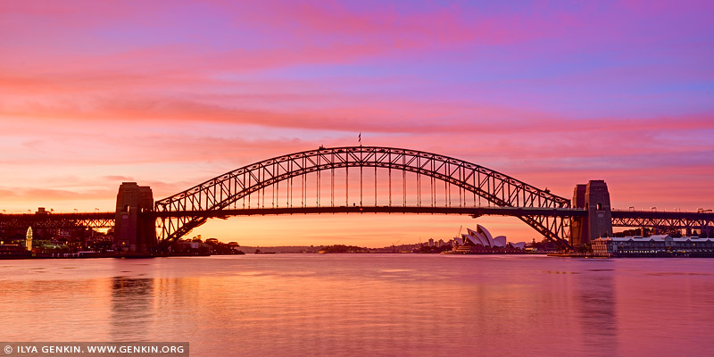 australia stock photography | Sydney Harbour Bridge at Sunrise, A View from Blues Point Reserve, Sydney, New South Wales (NSW), Australia, Image ID AU-SYDNEY-HARBOUR-BRIDGE-0040