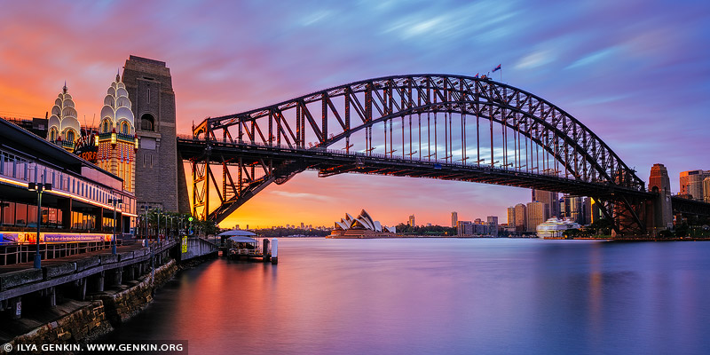 australia stock photography | Panoramic Photo of Harbour Bridge and Sydney Opera House, Milsons Point, Sydney, NSW, Australia, Image ID AU-SYDNEY-HARBOUR-BRIDGE-0050