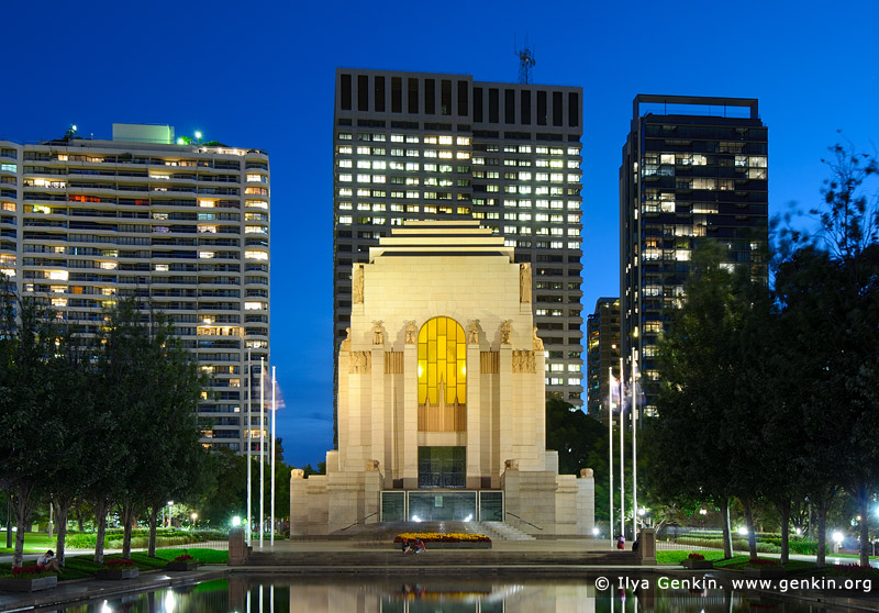 australia stock photography | ANZAC War Memorial at Night, Hyde Park, Sydney, NSW, Australia, Image ID AU-SYDNEY-HYDE-PARK-0006