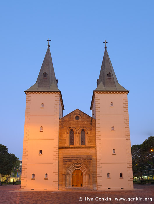 australia stock photography | West Side of the St John's Cathedral With Twin Towers, Parramatta, Sydney, NSW, Australia, Image ID AU-SYDNEY-PARRAMATTA-0004