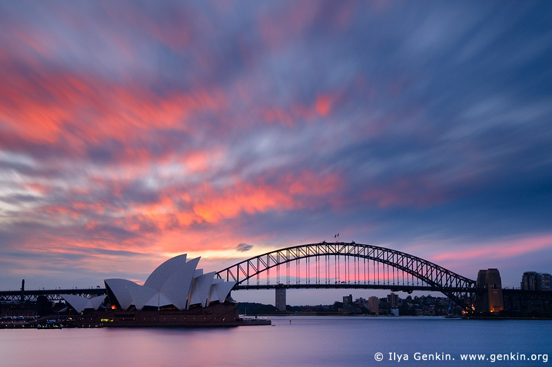 australia stock photography | Sydney Opera House and Harbour Bridge at Sunset, Sydney, NSW, Australia, Image ID AU-SYDNEY-OPERA-HOUSE-0003