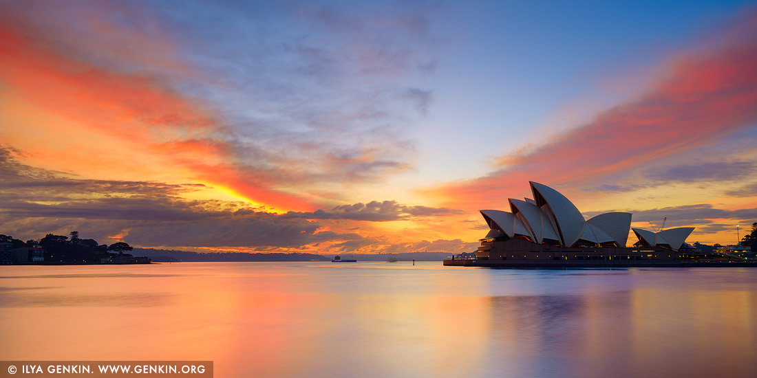 Vivid Sunrise Over Sydney Opera House, Sydney, NSW ...