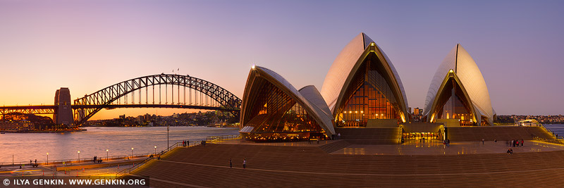 australia stock photography | Sydney Opera House and Harbour Bridge after Sunset, Sydney, NSW, Australia, Image ID AU-SYDNEY-OPERA-HOUSE-0037