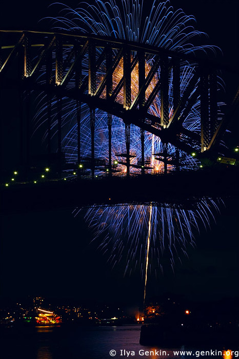 australia stock photography | New Year Eve Fireworks over Sydney Harbour Bridge, View from Kirribilli, Sydney, New South Wales, Australia, Image ID SYDNEY-NYE-FIREWORKS-0002