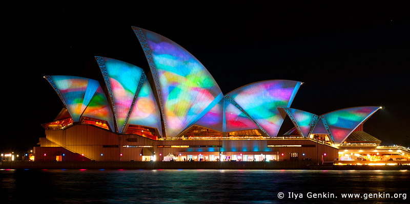 australia stock photography | Lighting the Sails - Vivid Sydney 2011, Sydney, NSW, Australia, Image ID VIVID-SYDNEY-LIGHTING-THE-SAILS-0005