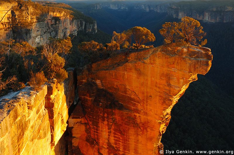 landscapes stock photography | Hanging Rock at Dawn, Baltzer Lookout, Blackheath, Blue Mountains, NSW, Australia, Image ID HANGING-ROCK-BLUE-MOUNTAINS-0003
