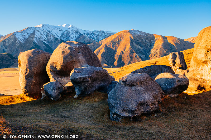 landscapes stock photography | Early Morning at Castle Hill, Canterbury Region, South Island, New Zealand, Image ID NZ-CASTLE-HILL-0006