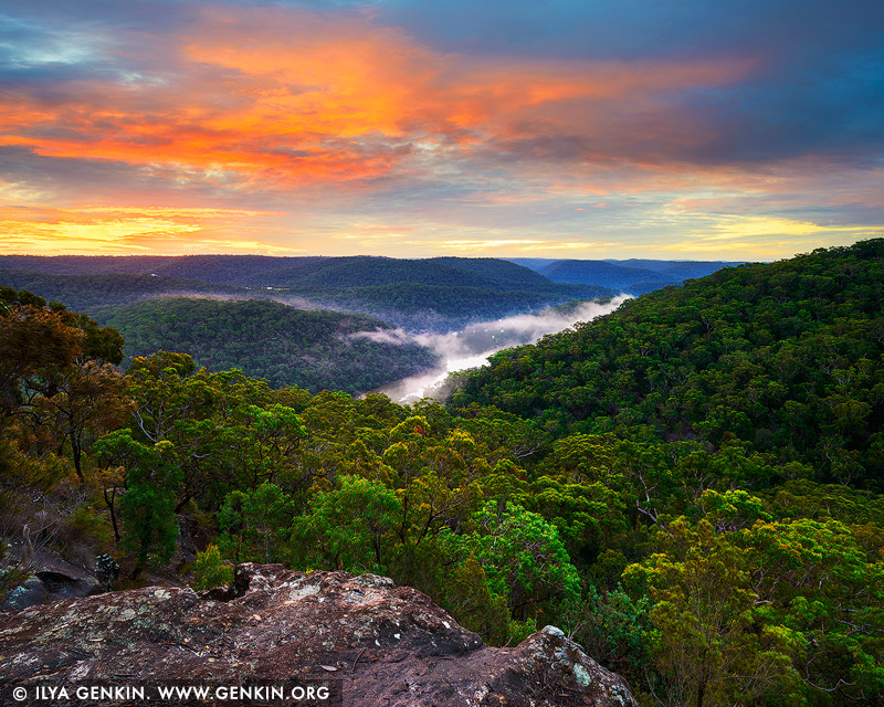 landscapes stock photography | Sunset Barnetts Lookout, Berowra Valley National Park, Hornsby Shire, NSW, Australia, Image ID AU-BEROWRA-BARNETTS-LOOKOUT-0001