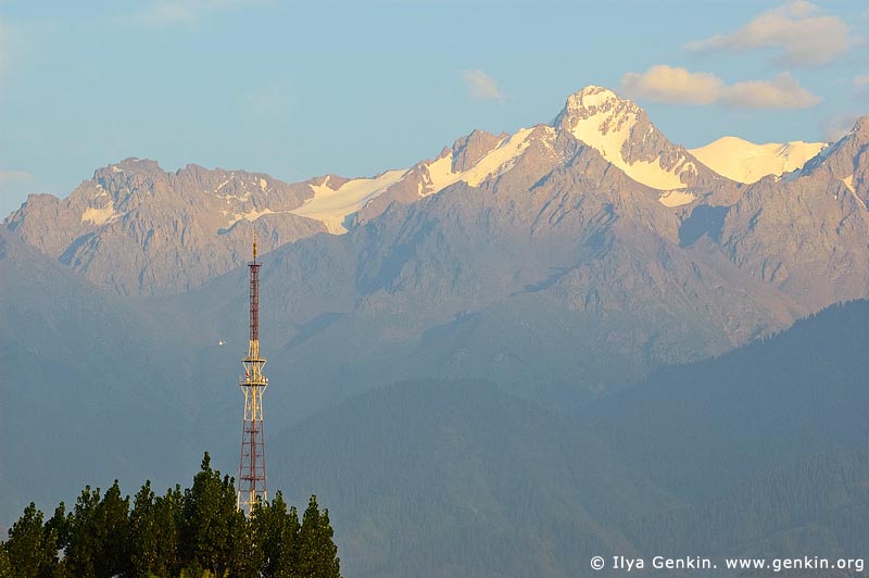 landscapes stock photography | Northern Tien-Shan at Sunset, View from Almaty City, Almaty, Kazakhstan, Image ID KZTS0002