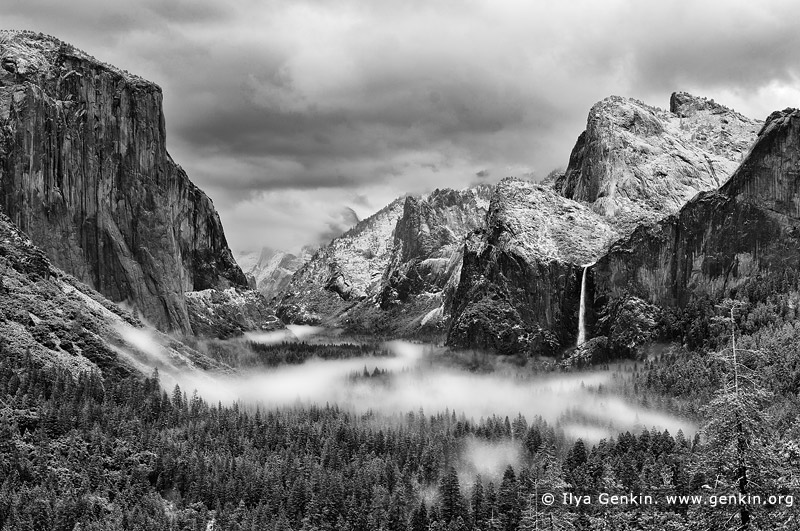 landscapes stock photography | Yosemite Valley and Bridalveil Falls from Tunnel View, Yosemite National Park, California, USA, Image ID YOSEMITE-NATIONAL-PARK-CALIFORNIA-USA-0001