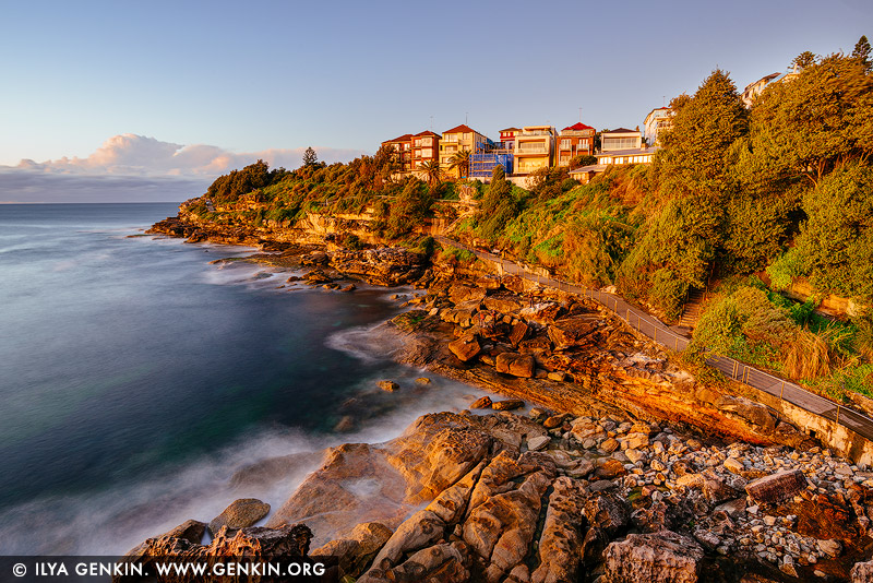 landscapes stock photography | Bondi to Coogee Coastal Walk at Sunrise #3, Bondi Beach, Sydney, NSW, Australia, Image ID AU-BONDI-TO-COOGEE-WALK-0003