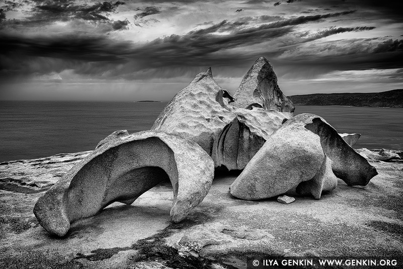 landscapes stock photography | The Remarkable Rocks in Black and White, Flinders Chase National Park, Kangaroo Island, SA, Australia, Image ID KI-REMARKABLE-ROCKS-0009