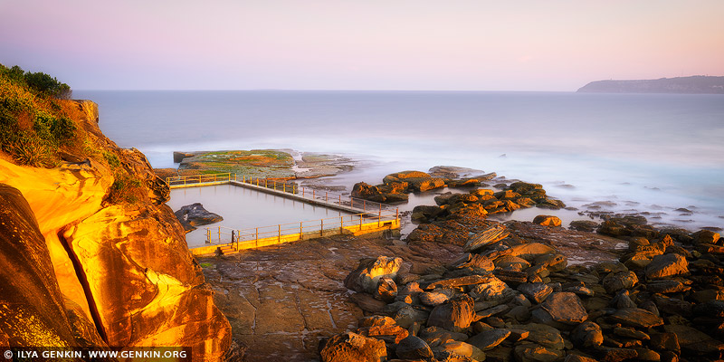 landscapes stock photography | Sunset at North Curl Curl Rockpool, Sydney, NSW, Australia, Image ID AU-CURL-CURL-0001