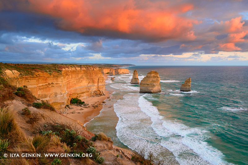 landscapes stock photography | The Twelve Apostles at Sunrise, Great Ocean Road, Port Campbell National Park, Victoria, Australia, Image ID APOST-0021