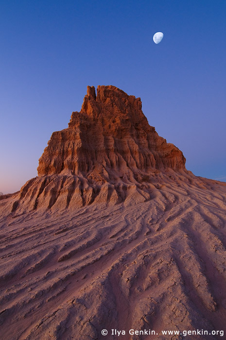 landscapes stock photography | The Walls of China (Lunette) after Sunset, Mungo National Park, NSW, Australia, Image ID AU-MUNGO-0003