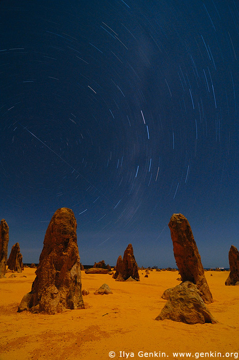 landscapes stock photography | The Pinnacles and Star Trails, Nambung National Park, WA, Australia, Image ID AU-WA-PINNACLES-0007