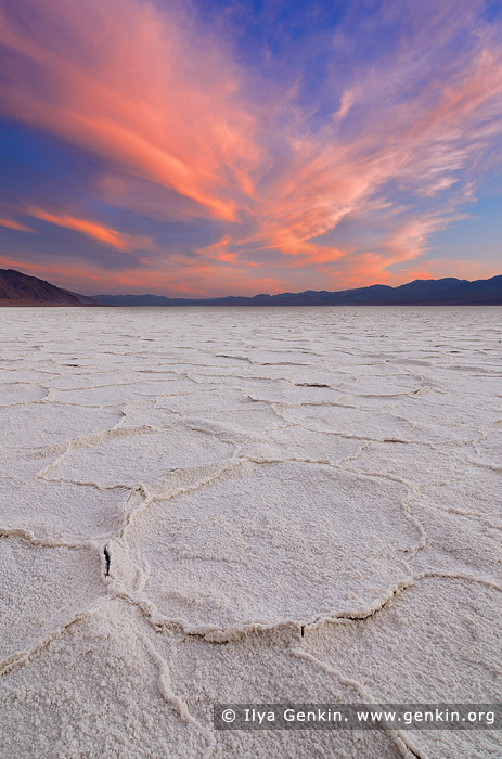 landscapes stock photography | Sunset at Badwater, Death Valley, California, USA, Image ID US-DEATH-VALLEY-0001