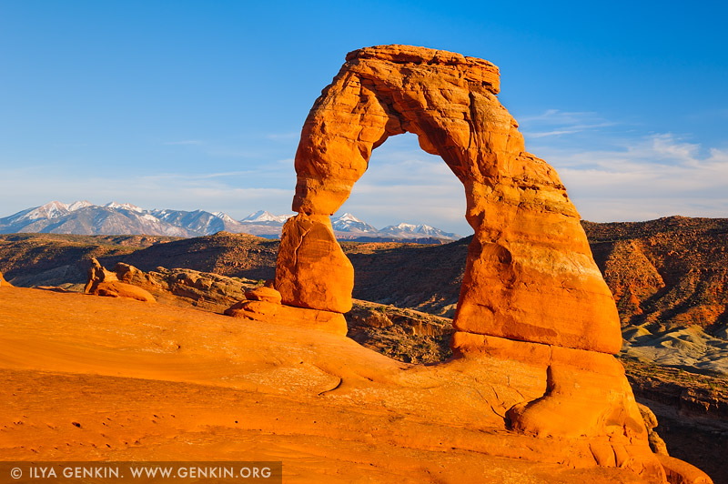 landscapes stock photography | Delicate Arch at Sunset, Arches National Park, Utah, USA, Image ID US-UTAH-ARCHES-NATIONAL-PARK-0008
