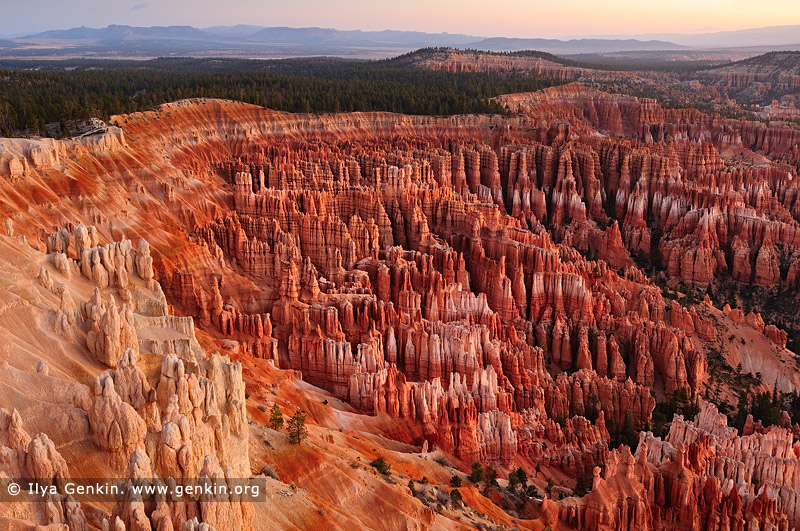 landscapes stock photography | Bryce Amphitheater at Sunrise, Inspiration Point, Bryce Canyon National Park, Utah, USA, Image ID US-BRYCE-CANYON-0001