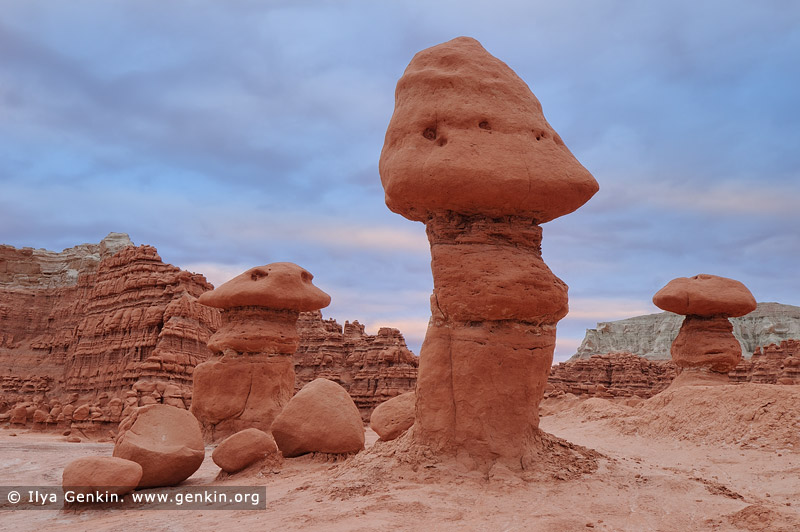 landscapes stock photography | Sandstone Hoodoos at Sunset, Goblin Valley State Park, Utah, USA, Image ID GOBLIN-VALLEY-STATE-PARK-UTAH-USA-0001