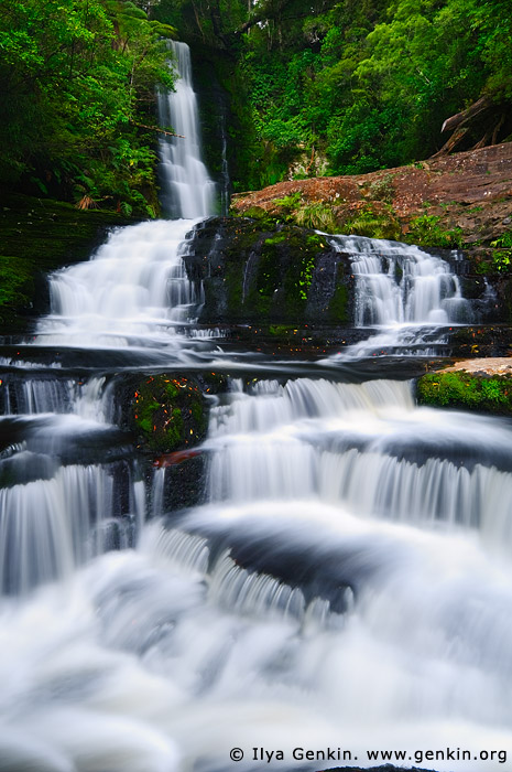 landscapes stock photography | Upper McLean Falls, The Catlins, South Island, New Zealand, Image ID NZ-MCLEAN-FALLS-0003