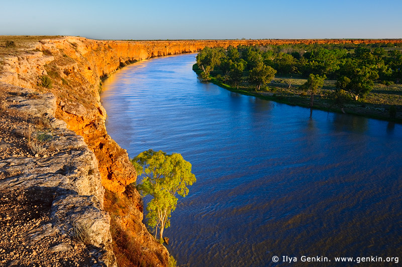 landscapes stock photography | Big Bend at Sunset, Murray River, South Australia, Australia, Image ID AU-MURRAY-BIG-BEND-0001