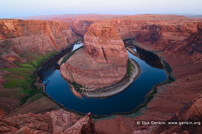 landscapes stock photography | Horseshoe Bend at Twilight, Page, Arizona, USA, Image ID US-ARIZONA-HORSESHOE-BEND-0001