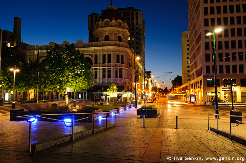  stock photography | Worcester Street at Night, Cathedral Square, Christchurch, Canterbury, New Zealand, Image ID NZ-CHRISTCHURCH-0006