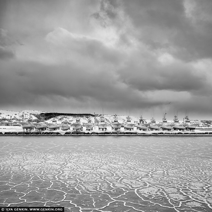 portfolio stock photography | Fishing Boats in Winter at Wakkanai, Hokkaido, Japan, Image ID JAPAN-HOKKAIDO-WAKKANAI-0001