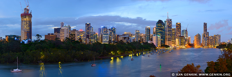Brisbane City after Sunset, Kangaroo Point, Brisbane, QLD, Australia