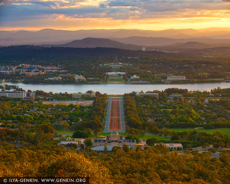 australia stock photography | Canberra at Sunset from Mount Ainslie, Canberra, ACT, Australia, Image ID AU-ACT-CANBERRA-0002