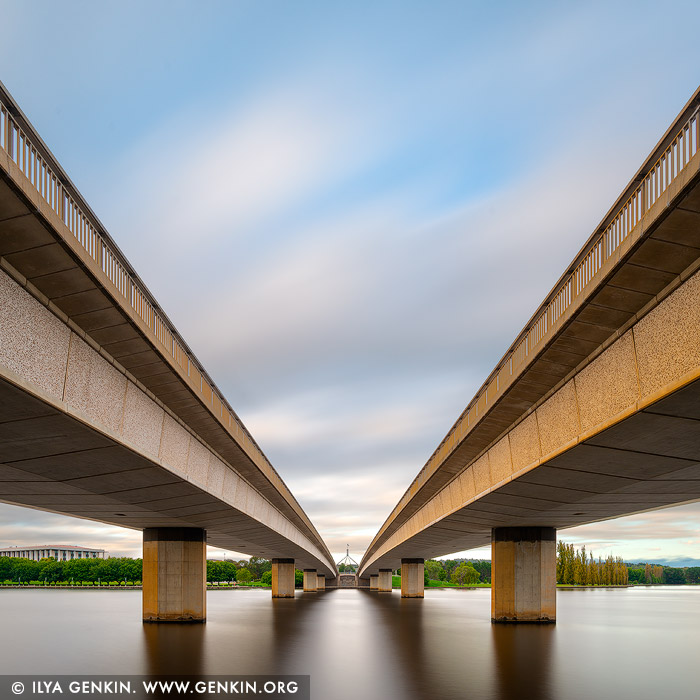 australia stock photography | Commonwealth Bridge at Sunrise, Canberra, ACT, Australia, Image ID AU-ACT-CANBERRA-0011