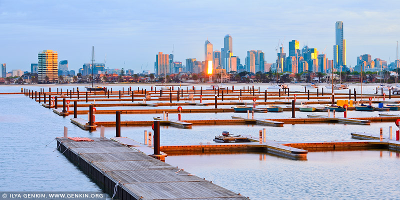 Melbourne from St Kilda Beach, Melbourne, Victoria, Australia